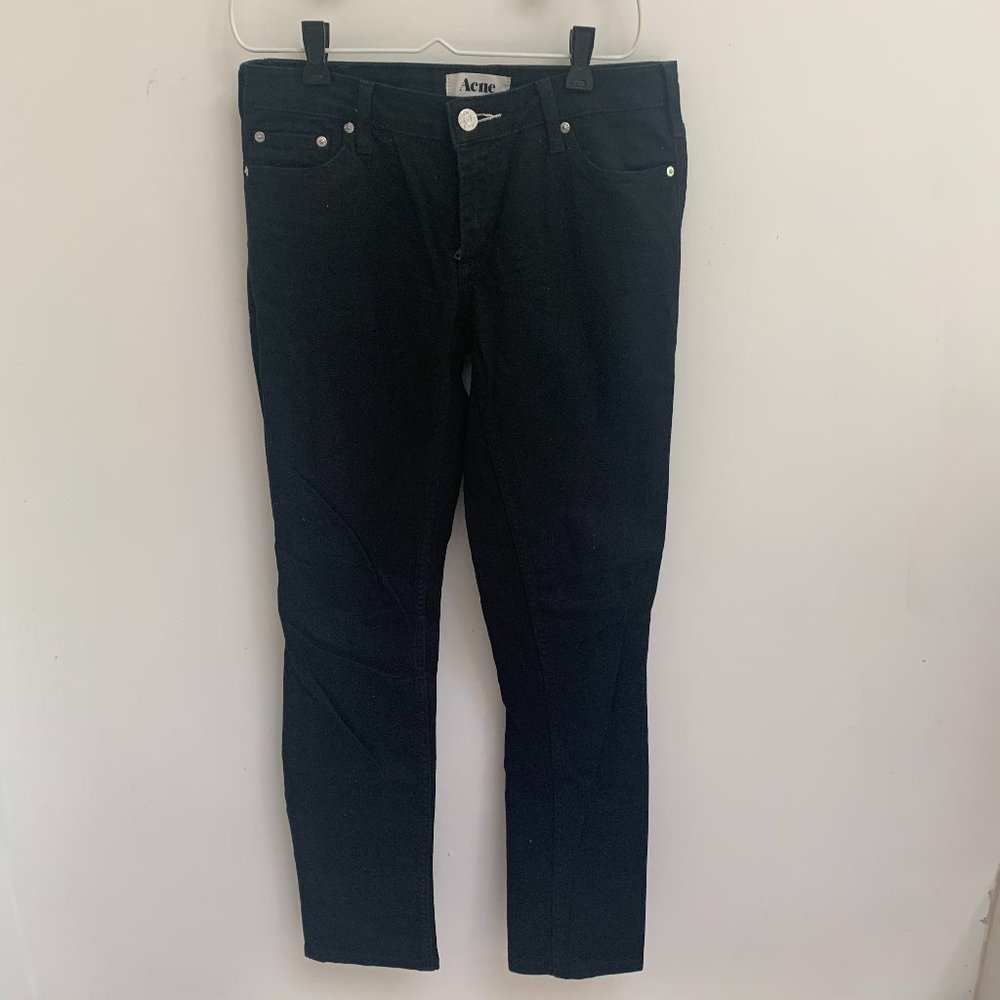 Acne Kex Wet Black Sknny Jeans